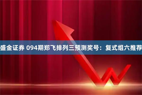 盛金证券 094期郑飞排列三预测奖号：复式组六推荐