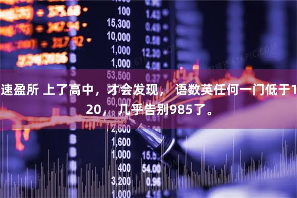 速盈所 上了高中，才会发现， 语数英任何一门低于120， 几乎告别985了。